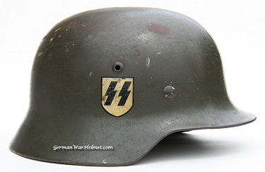 WW2 M35 ET64 German Waffen SS Helmet H214